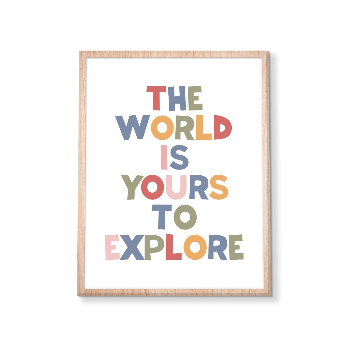 The World Is Yours To Explore Quote Poster Kids Adventure Room Decor - Image 3