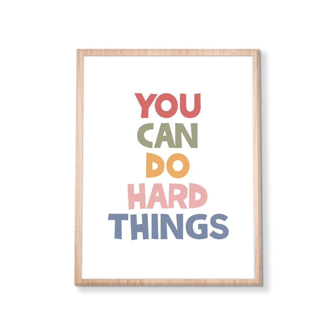 You Can Do Hard Things Pastel Colorful Inspirational Quote Poster - Image 2