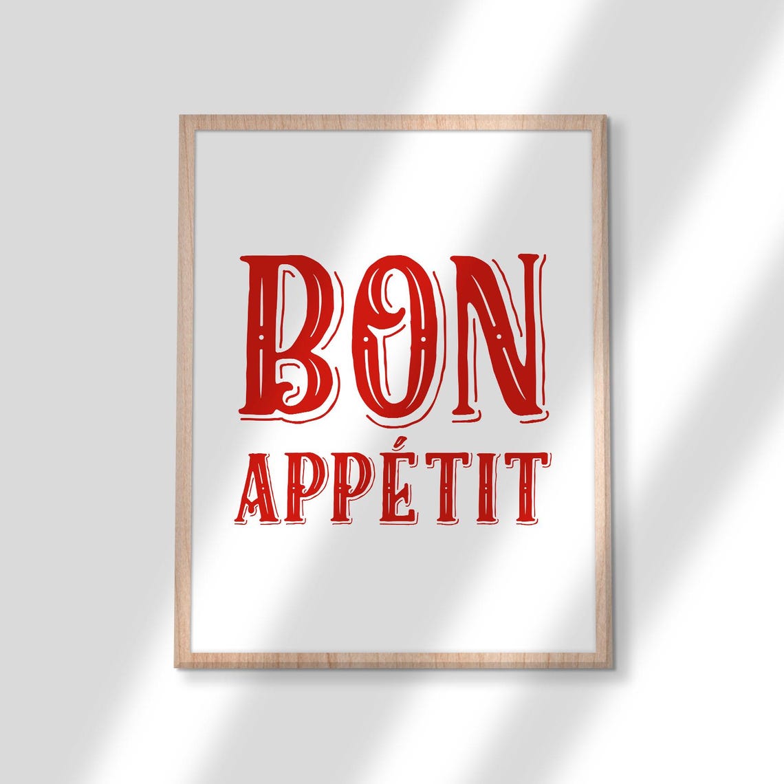 Bon Appetit Red Vintage Lettering Kitchen Dining French Bistro Poster - Image 2