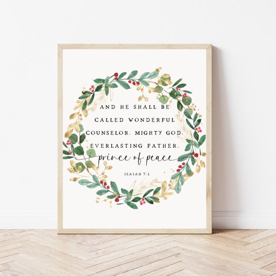 Isaiah 96 Farmhouse Christmas Scripture Art Print