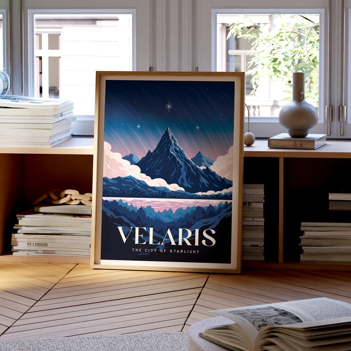 Velaris The City of Starlight Fantasy Travel Style Art Poster - Image 4