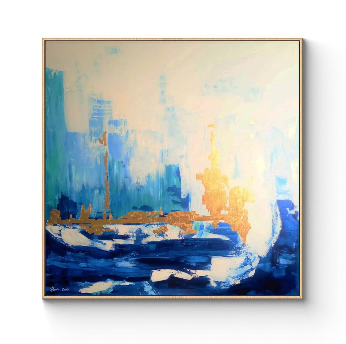 Blue Skyline Abstract Art Print, Contemporary - Image 4