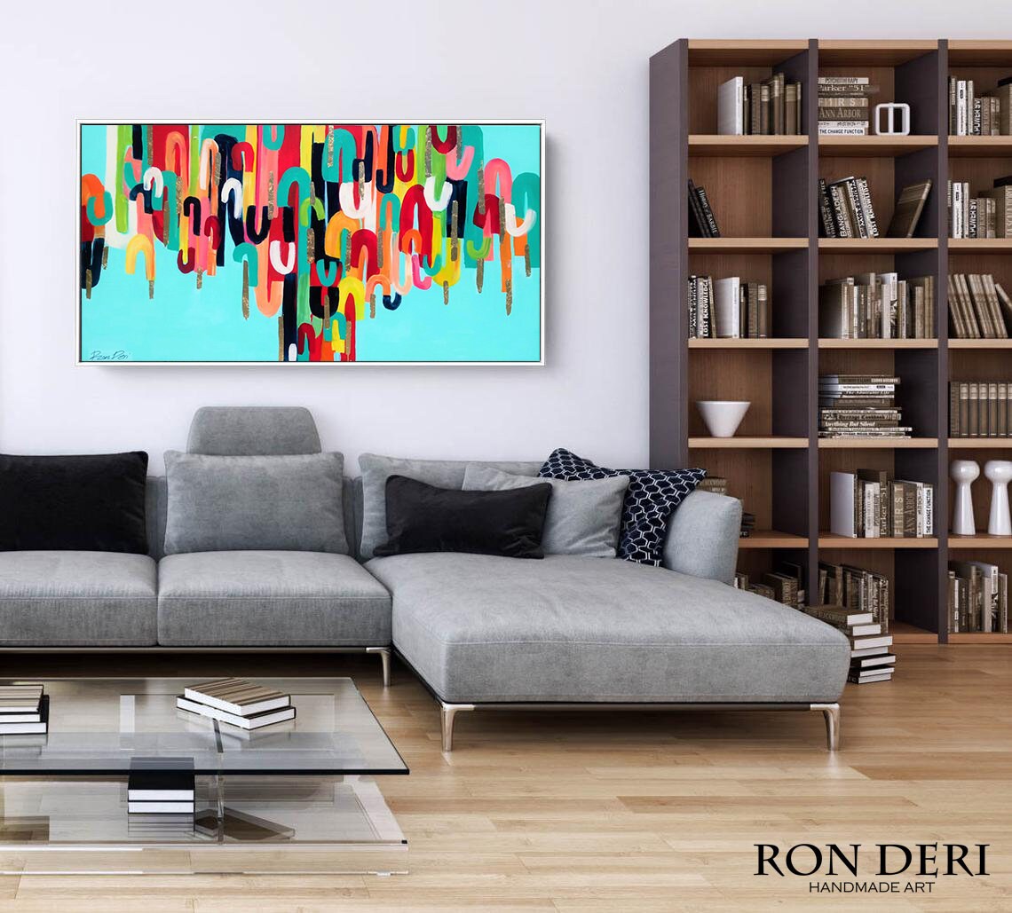 Rainbow Tree Painting, Modern Acrylic Art Print - Image 5