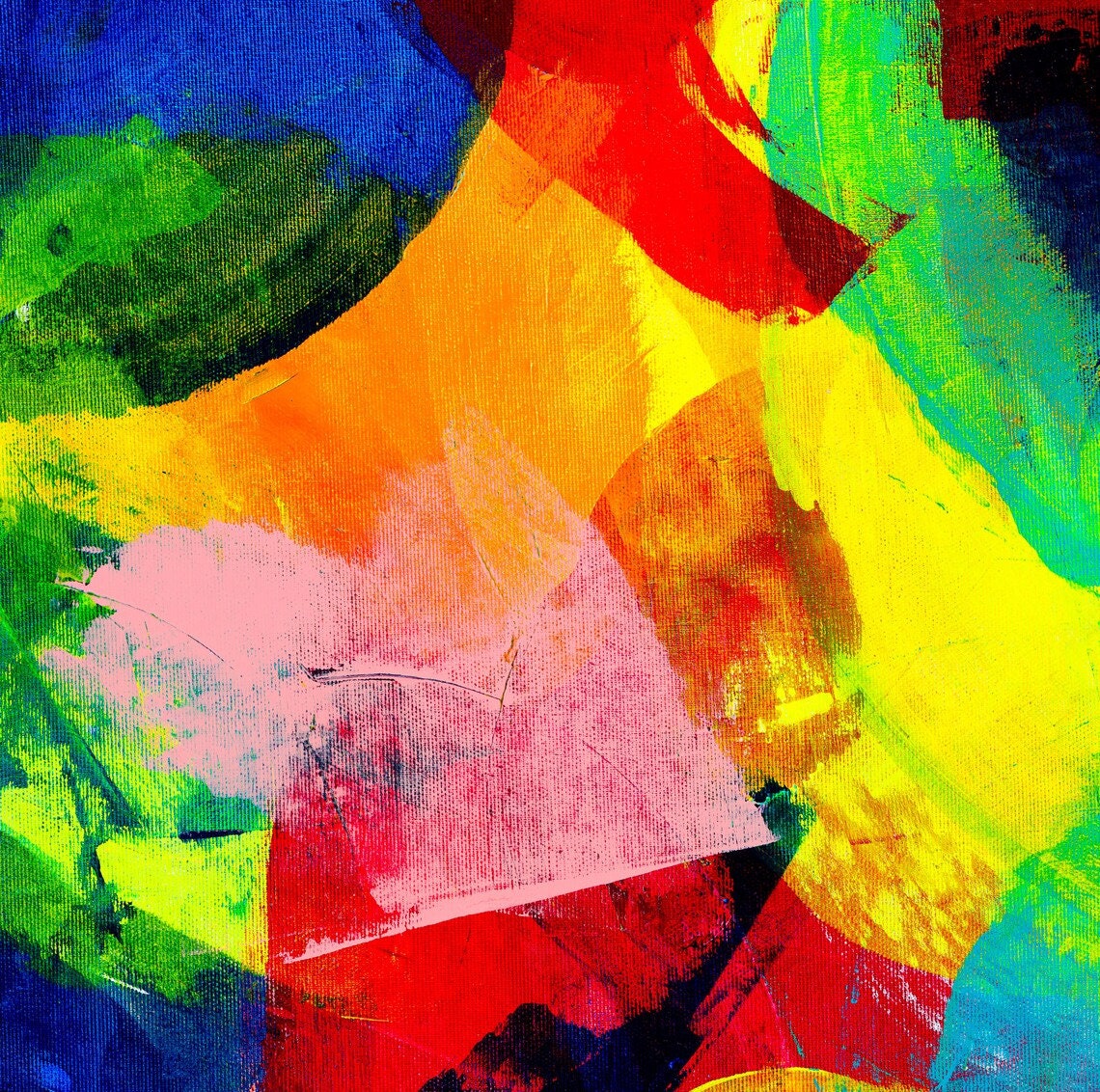 Umbrellas Overlapping Colorful Red Blue Circles Abstract Poster - Image 2