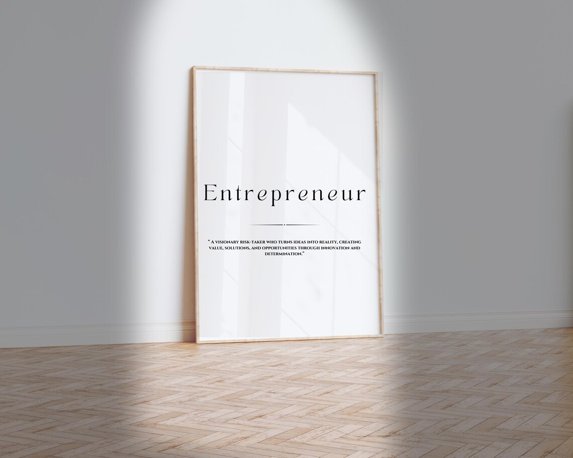 Entrepreneur Dictionary Definition Inspirational Quote Poster - Image 2
