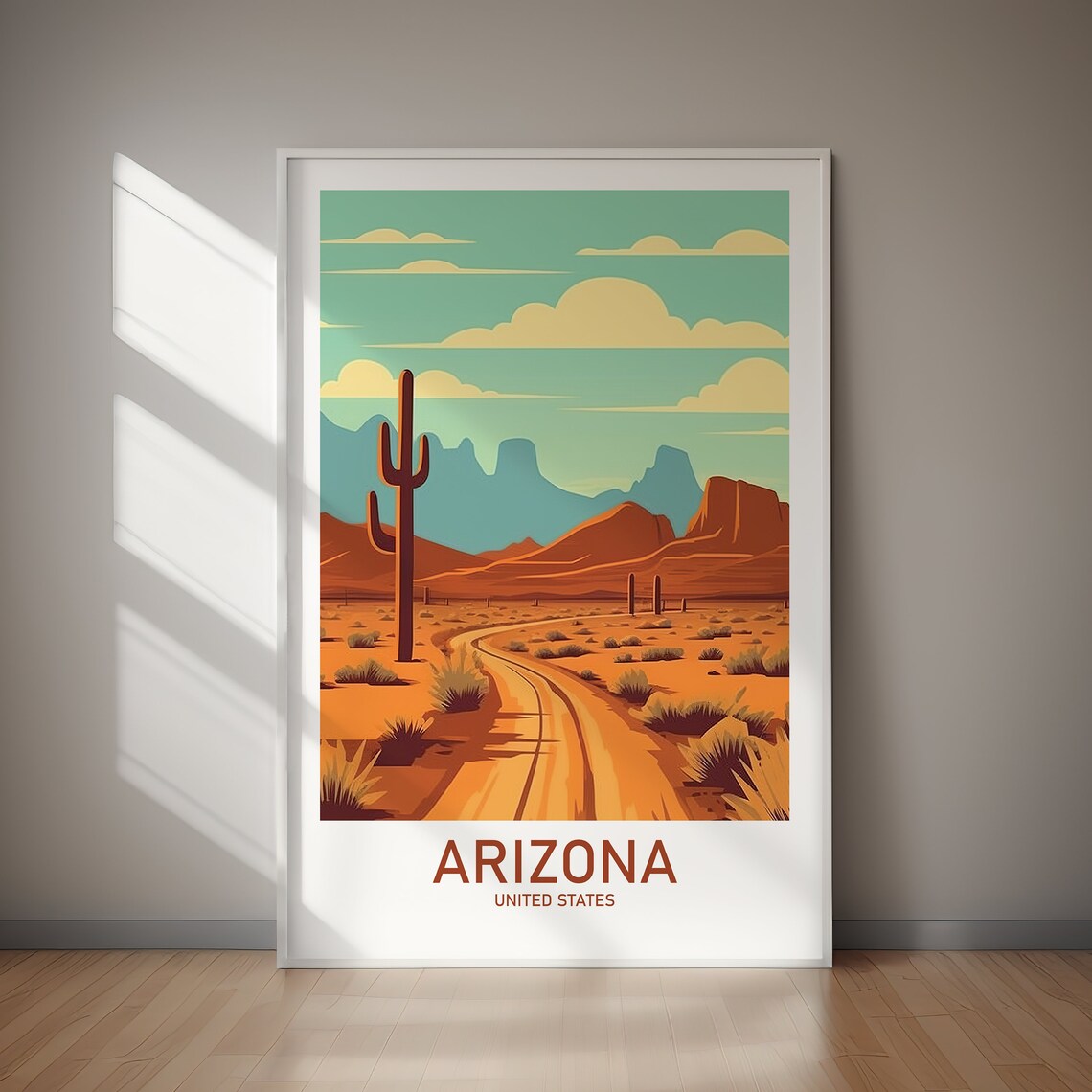 Arizona Travel Poster, Southwest Wall Art Print