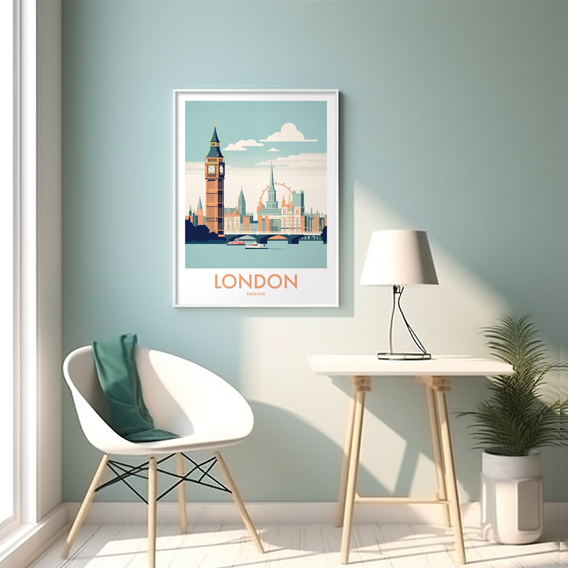 London England Travel Poster, Vintage Art Print - Image 2