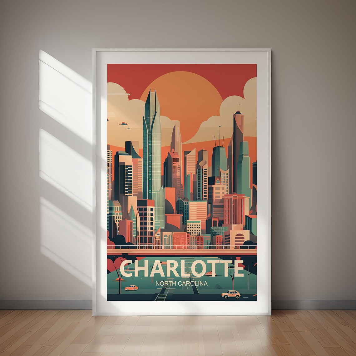Charlotte Travel Poster, Place Name Art Print