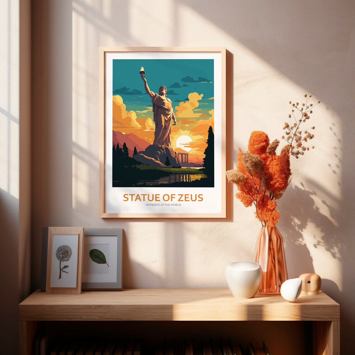 Olympia Zeus Statue Ancient World Wonder Sunset Travel Poster - Image 2