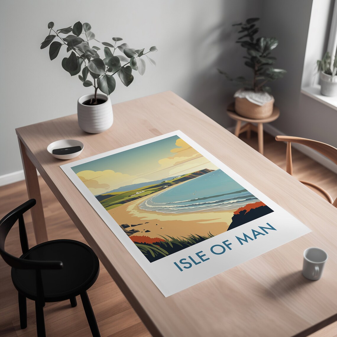 Isle Of Man Sandy Beach Coastline Cliffs Coastal Travel Poster - Image 2