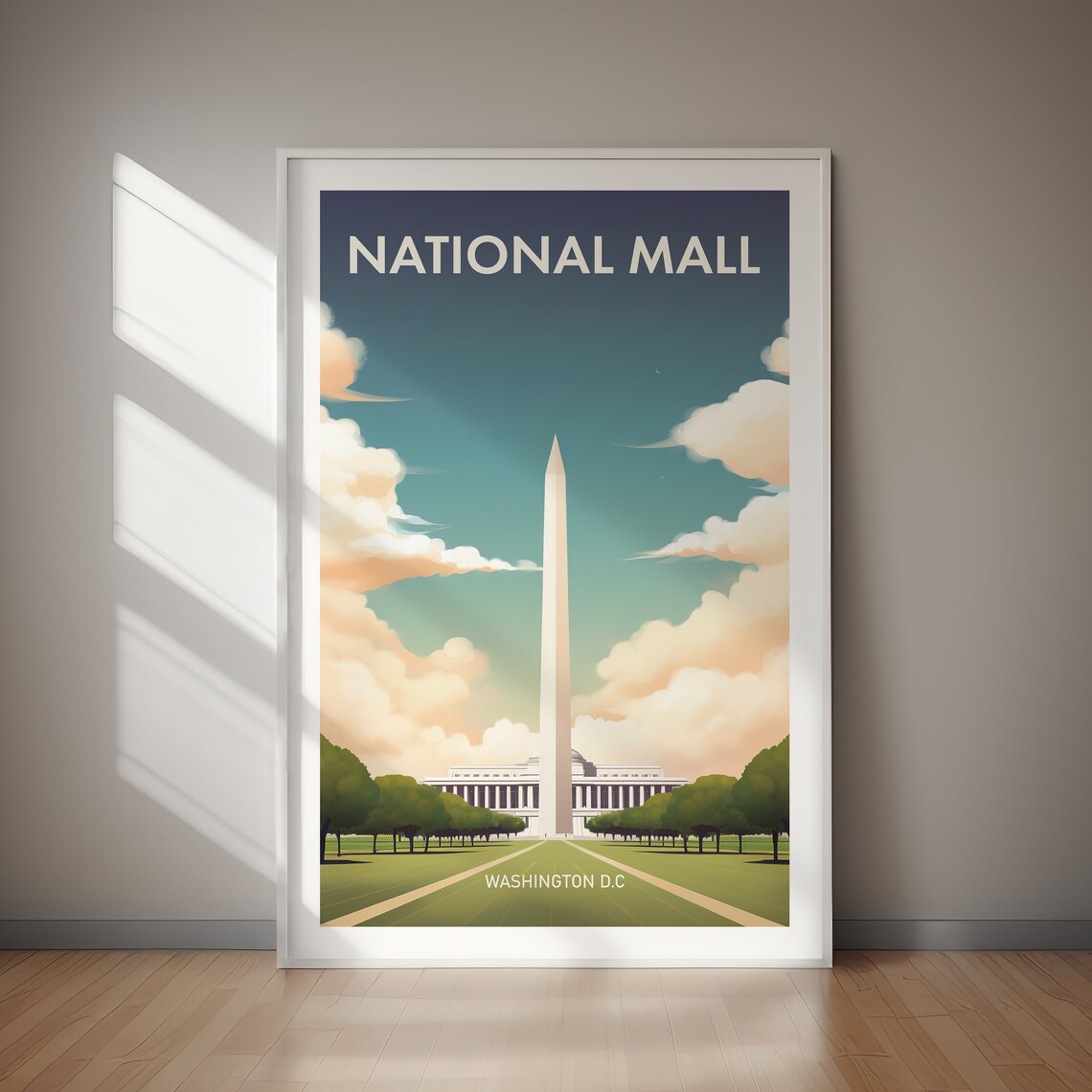 National Mall Washington DC Monument Mall Landmark Travel Poster