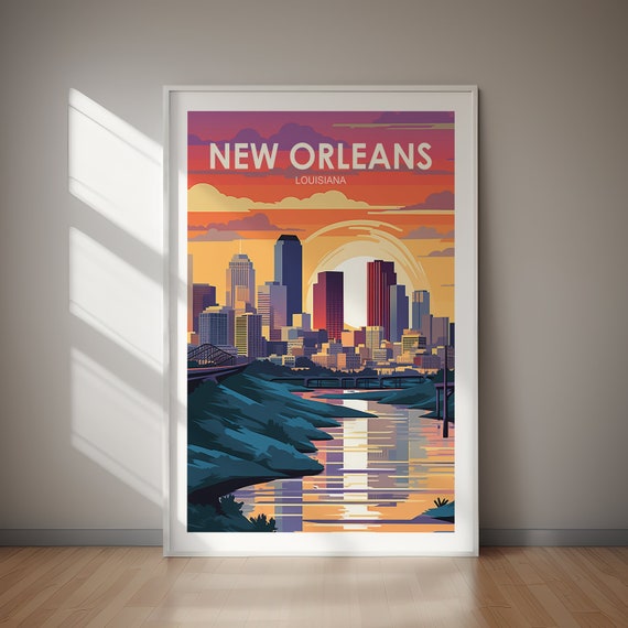 New Orleans Poster Wall Art Wanderlust Gift Holiday Travel Gift Gift For Her Gift For Him Holiday Gift