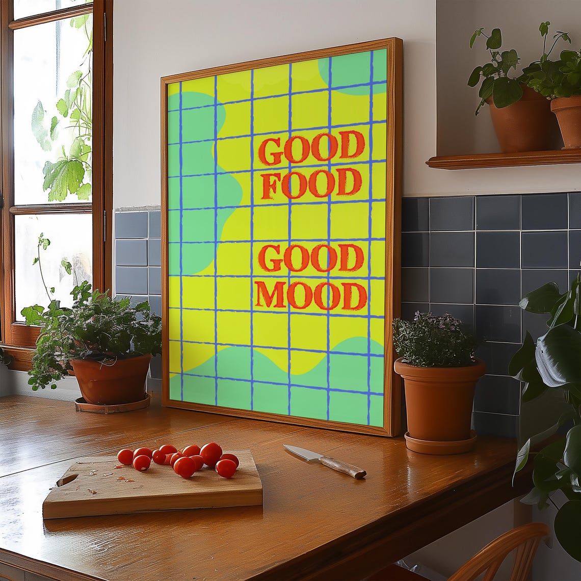 Good Food Good Mood Kitchen Poster Aesthetic Kitchen Decor Cute Cooking Art Kitchen Wall Art Print Chef Quote Wall Art - Image 3