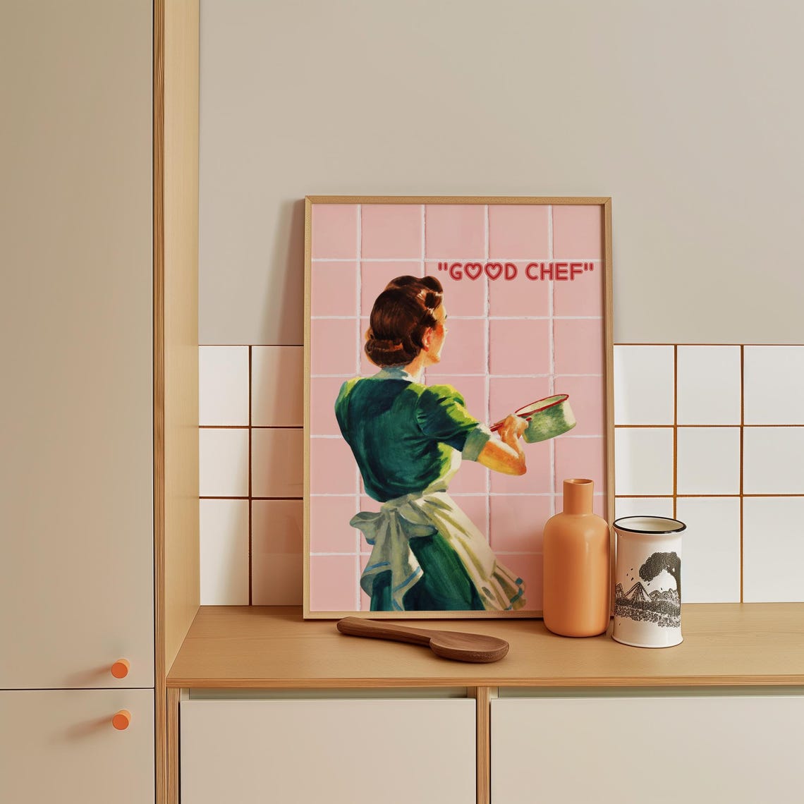 Good Chef Charming Retro Vintage Housewife Cooking Kitchen Wall Art - Image 4