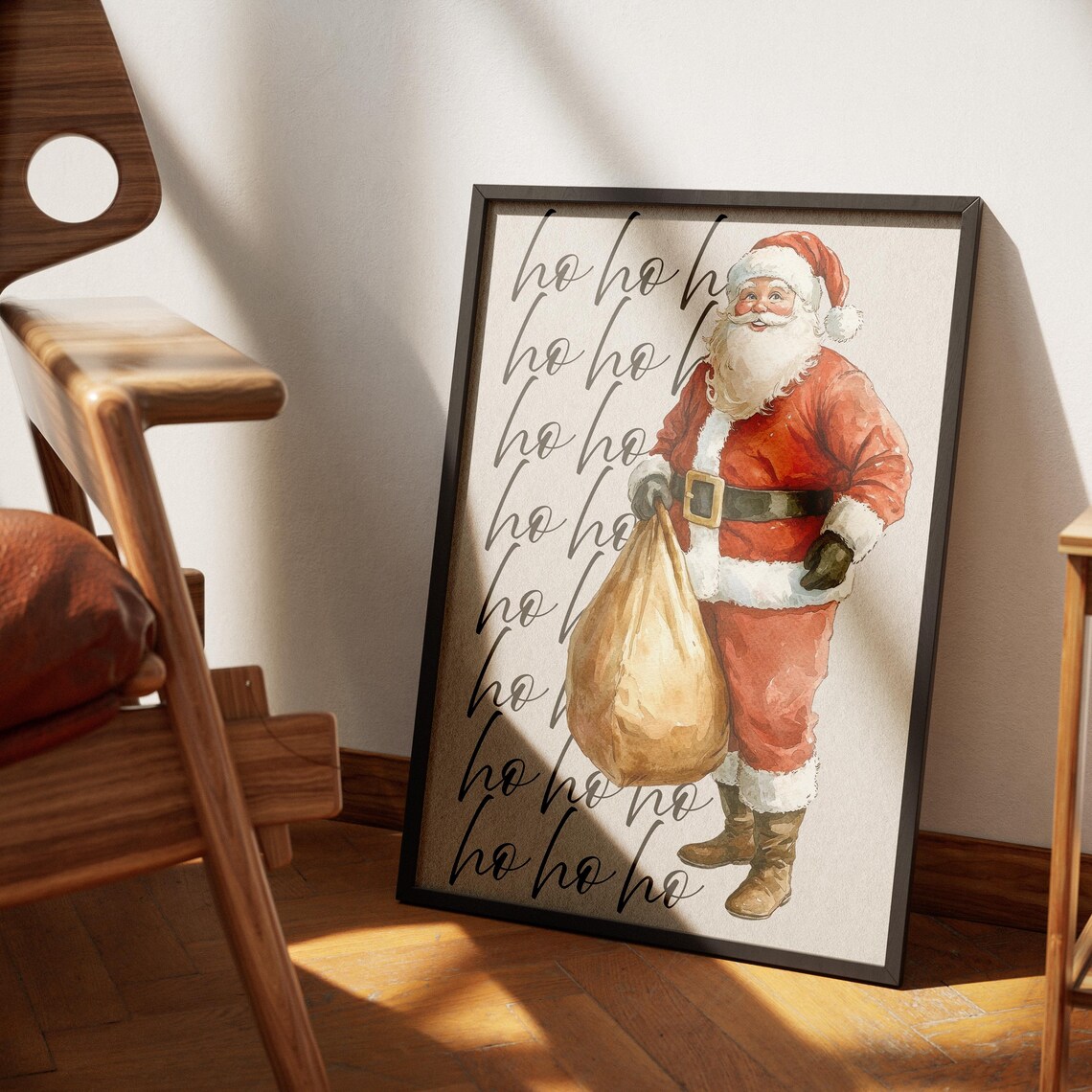 Santas Gifts Watercolor Illustration Poster Santa Wall Art Trendy Holiday Print Merry Christmas Art Xmas Home Decor Winter Print - Image 3