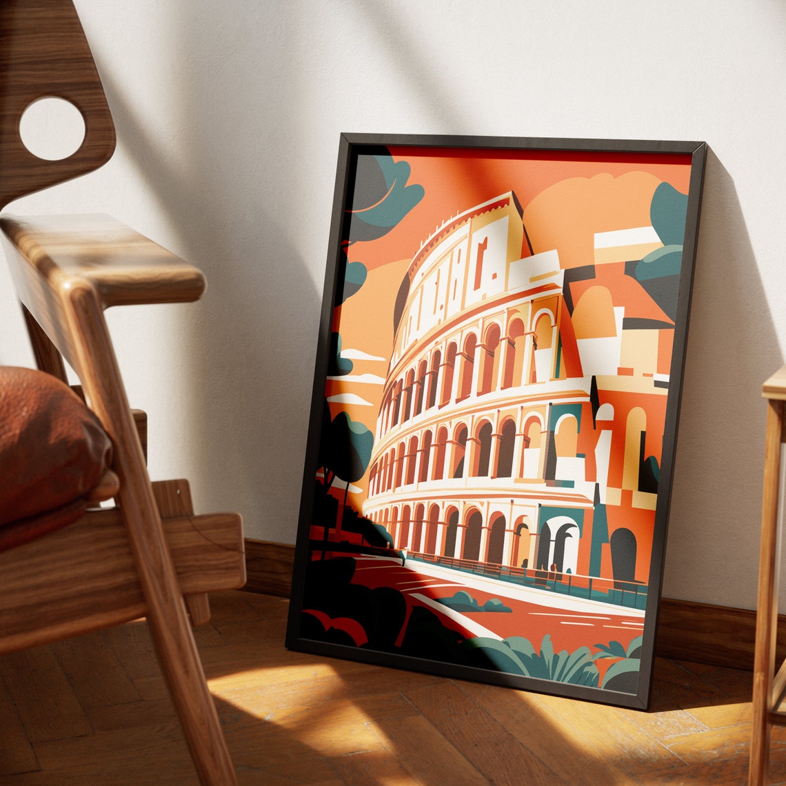 Rome Colosseum Travel Poster City View Illustration Colorful Travel Print Landscape Print Italian Wallart Now Italy - Image 4