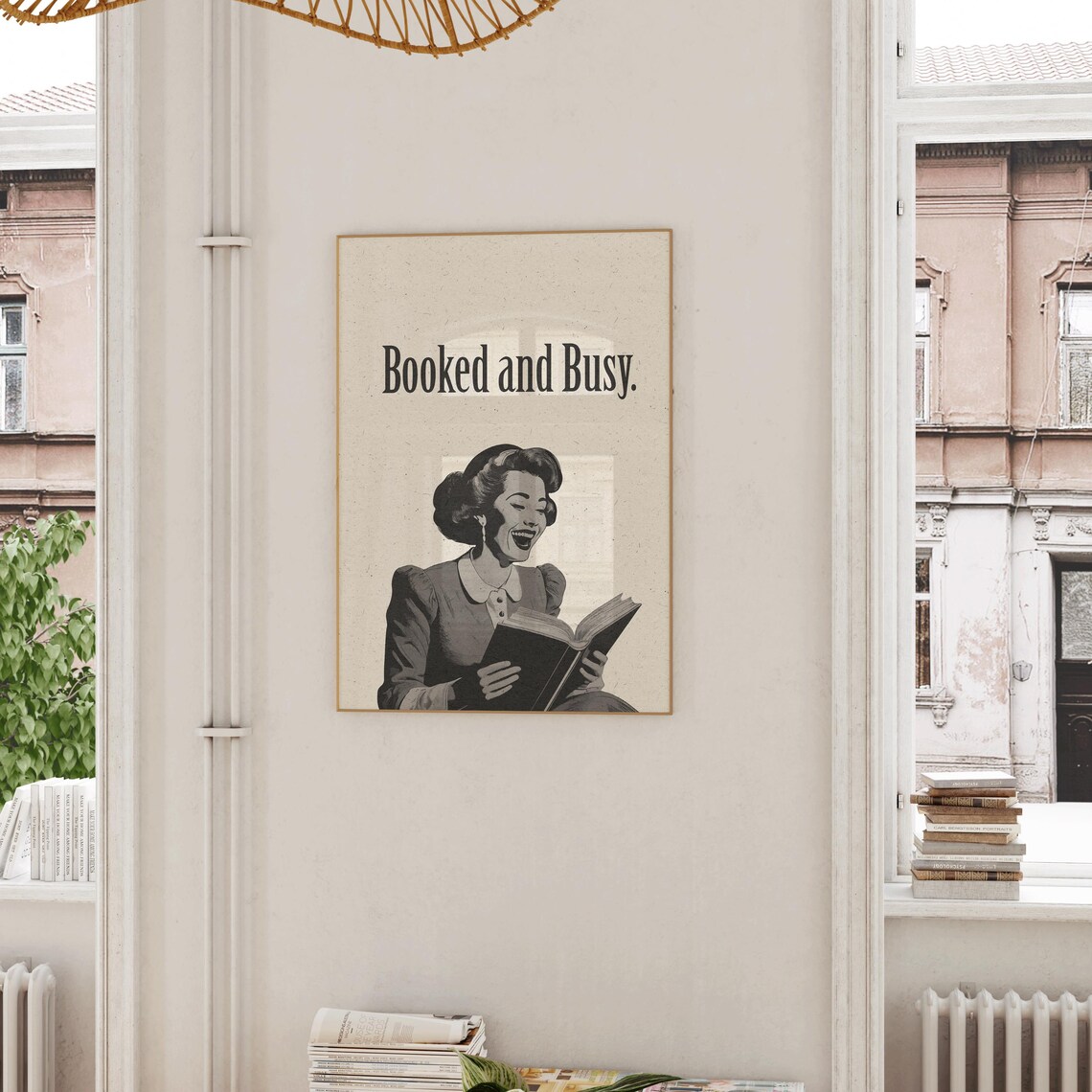 Booked And Busy Retro Illustration, Vintage Poster - Image 2
