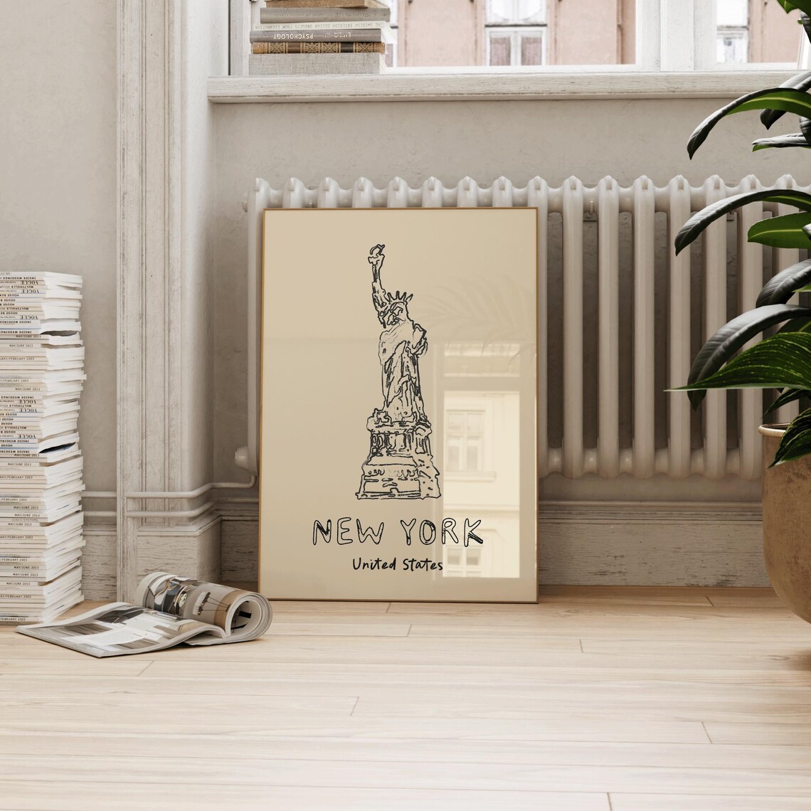 New York Poster, Line Drawing Travel Poster - Image 3
