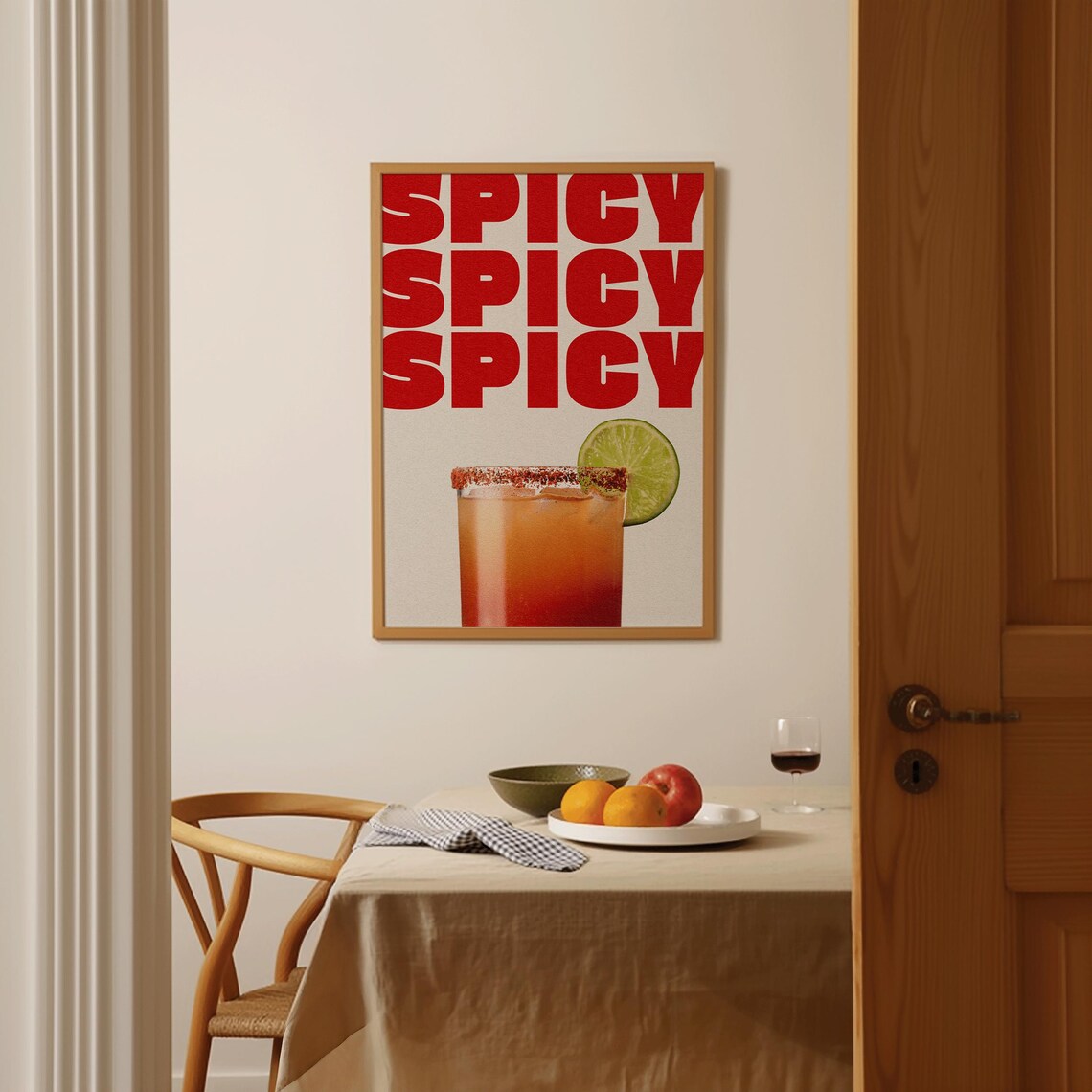 Spicy Margarita Cocktail Poster, Bar Cart Art - Image 3