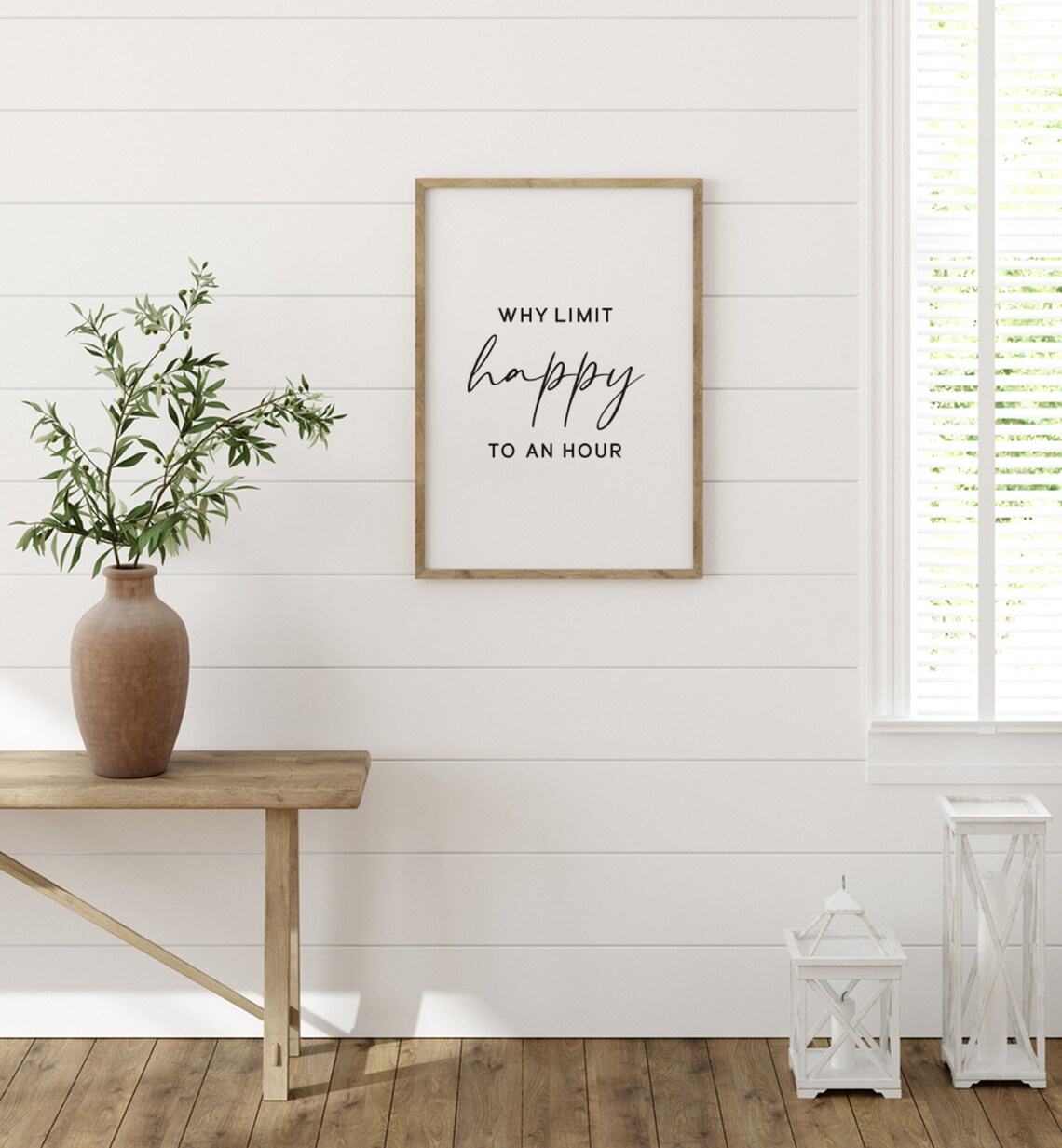 Why Limit Happy To An Hour, Farmhouse Bar Wall Art Print - Image 2