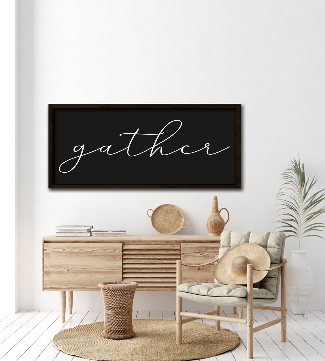 Gather Wood Sign, Farmhouse Fall Dining Room Art Print - Image 5