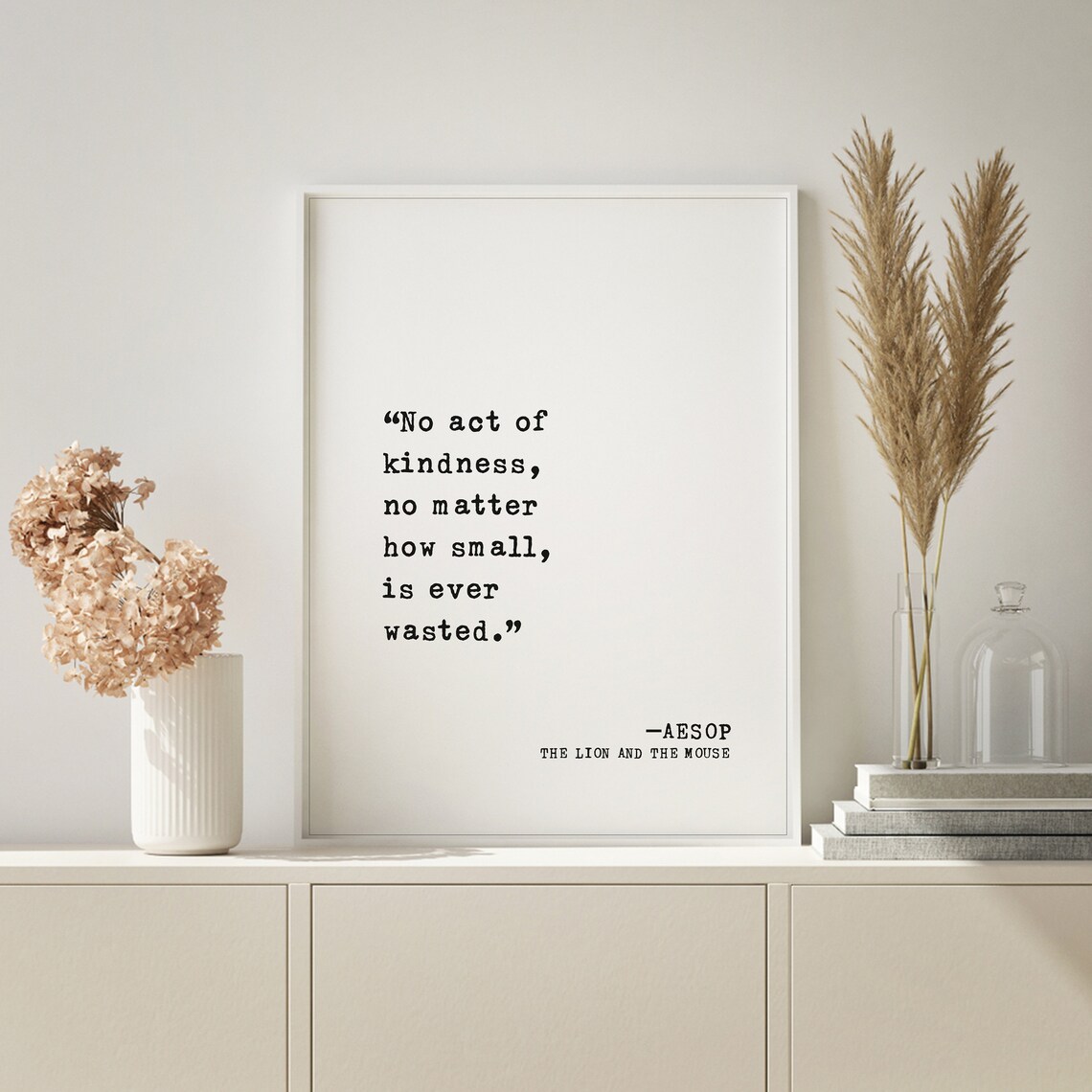 Aesop Lion And The Mouse Kindness Quote Typewriter Decor Poster - Image 5