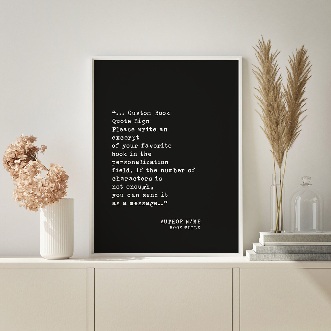 Custom Book Quote Sign Personalized Favorite Book Excerpt Frame Poster - Image 3
