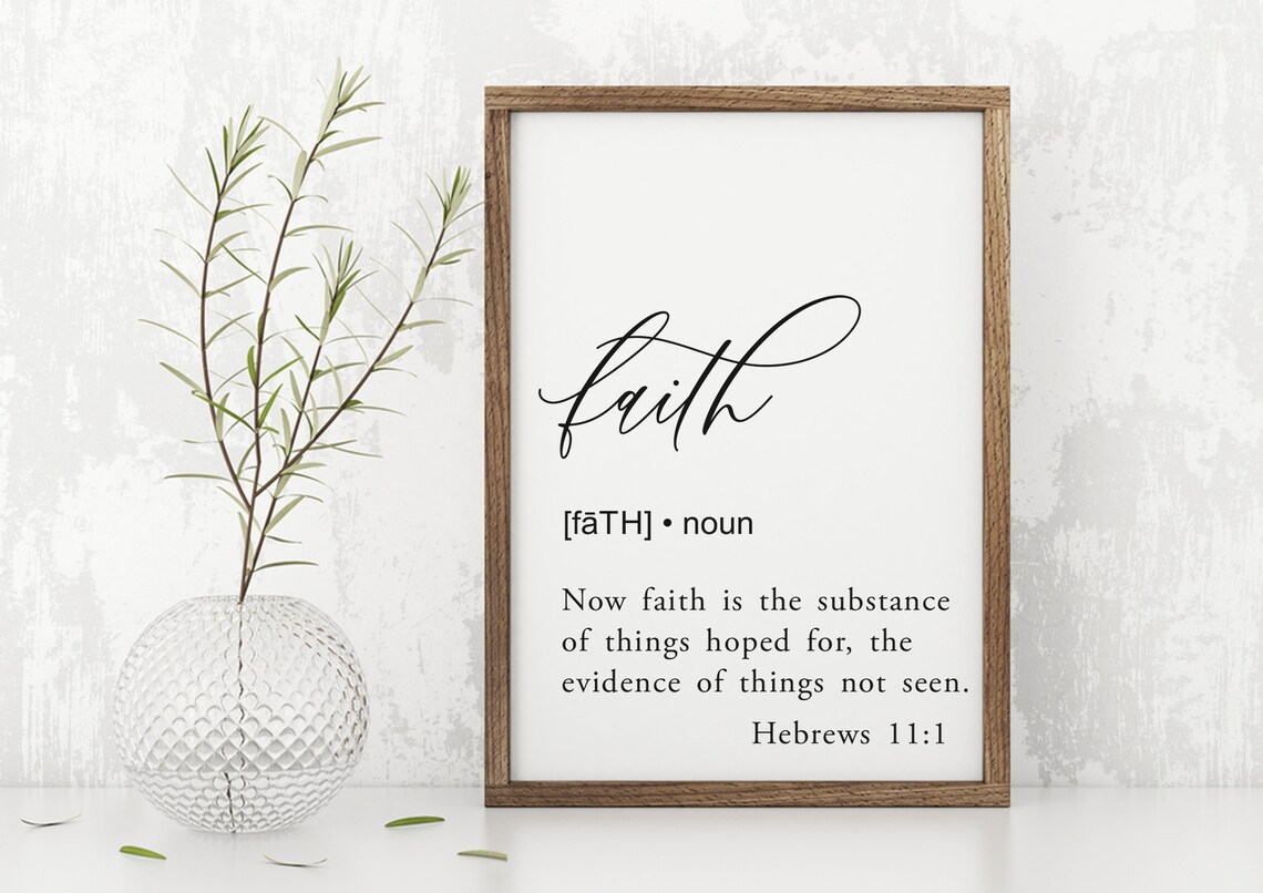 Faith Definition Hebrews 11:1 Scripture Dictionary Style Wall Art - Image 4