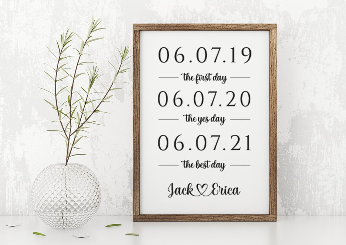 First Day Yes Day Best Day Custom Wedding Wood Sign - Image 4