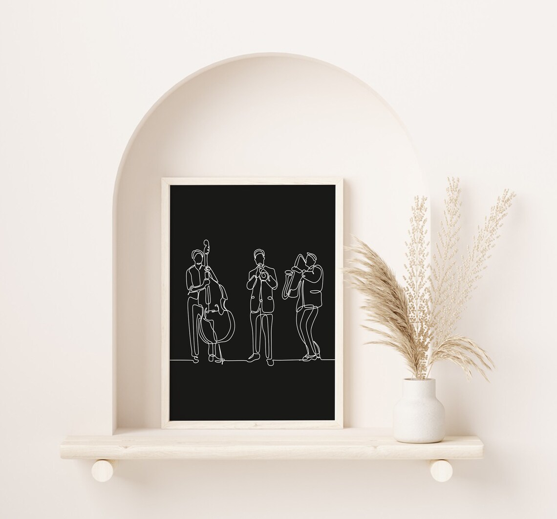 One Line Jazz Musicians, Minimalist Wall Art - Image 3