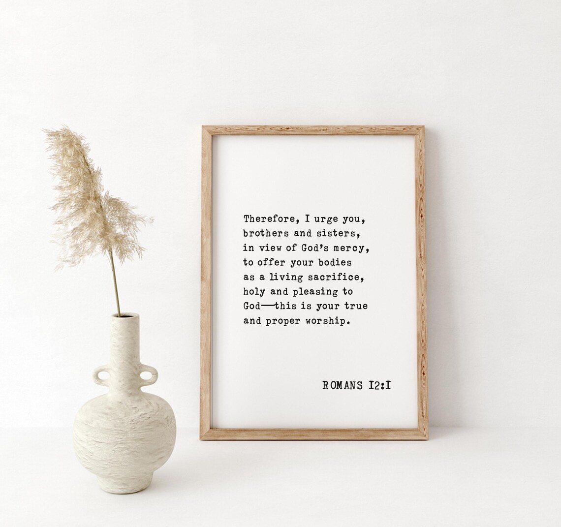 Romans 12:1 Art Print, Christian Worship Verse - Image 4