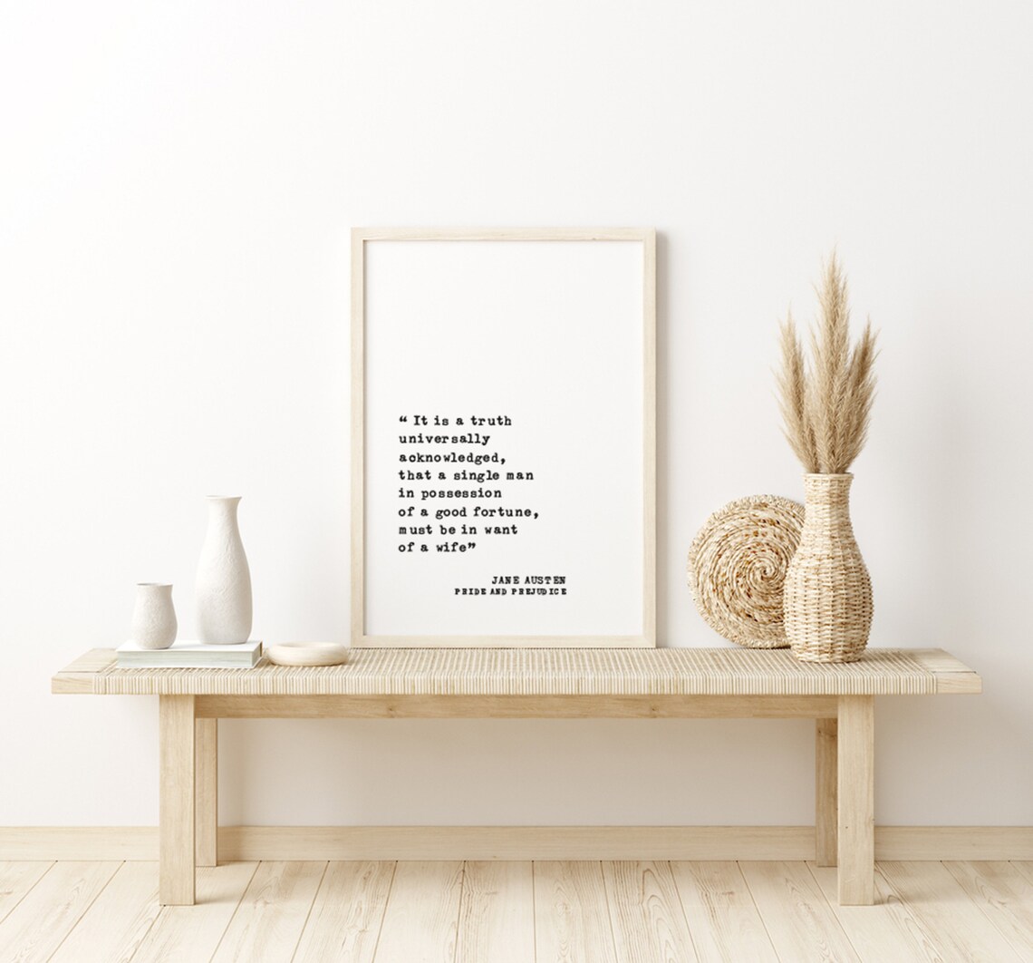 Jane Austen Pride And Prejudice Truth Universally Acknowledged Poster - Image 3