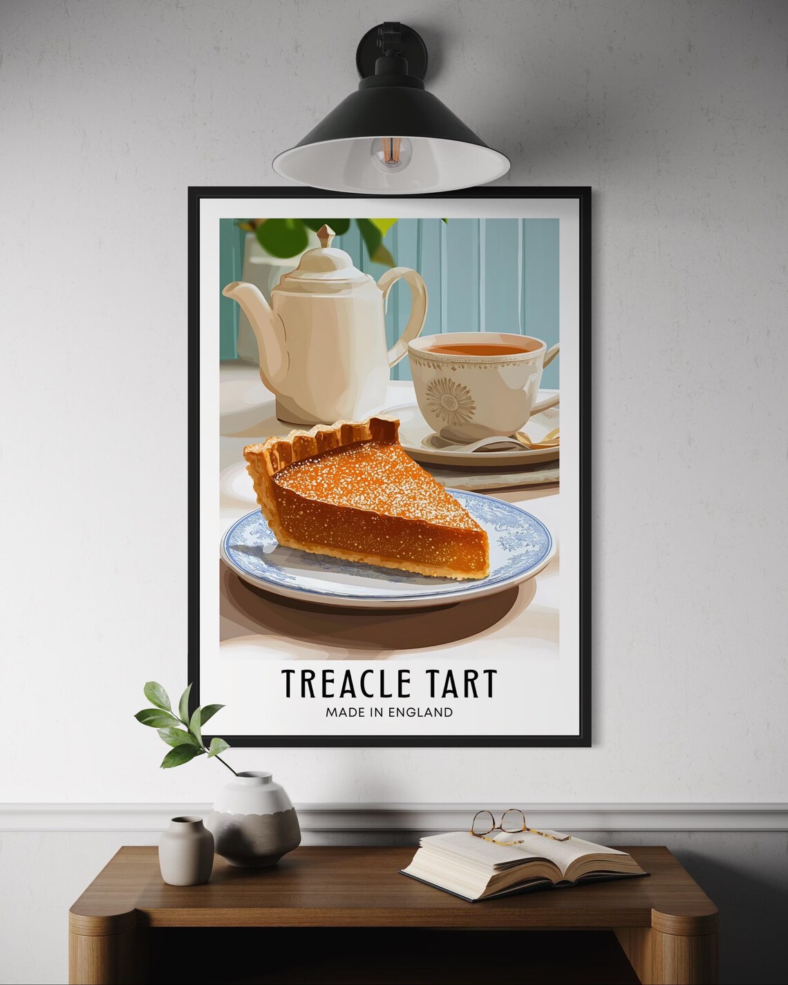 Treacle Tart Poster, British Dessert Art Print