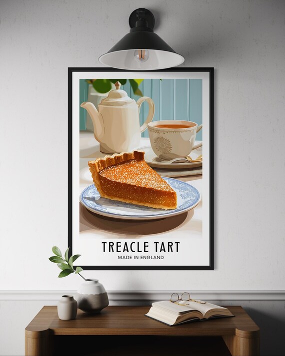 Treacle Tart Poster, British Dessert Art Print