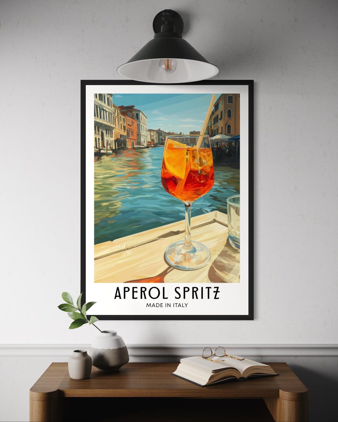 Aperol Spritz Venice Canal Italian Cocktail Summer Drink Poster