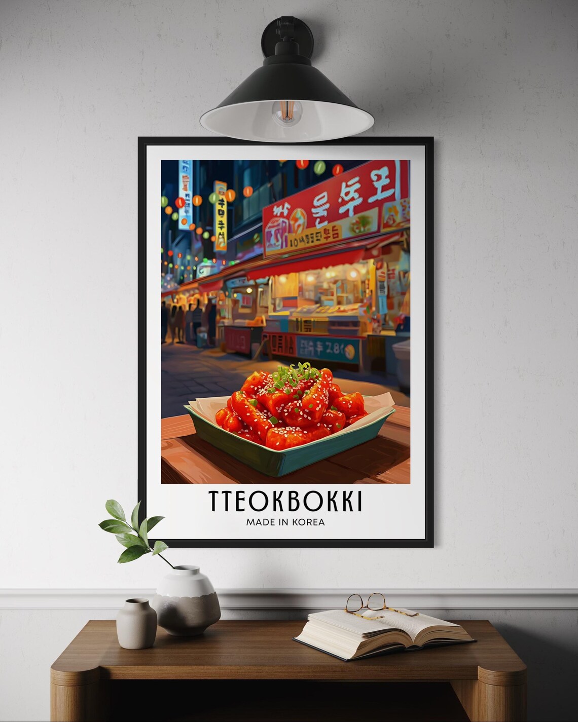 Tteokbokki Korean Street Food Spicy Rice Cakes Seoul Night Market Art Print