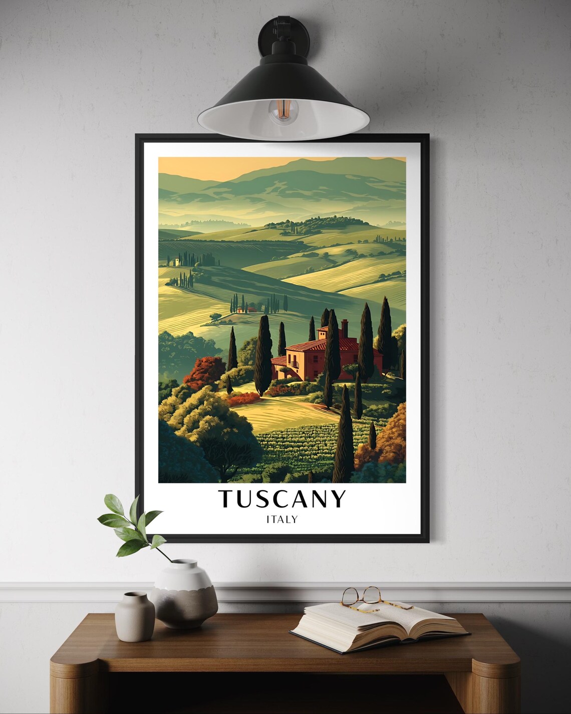Tuscany Vineyards Poster, Italy Landscape Print