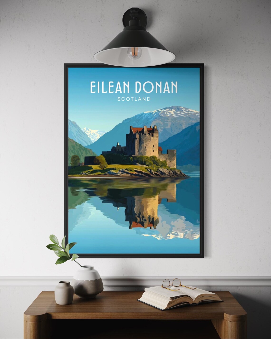 Eilean Donan Castle Scotland Travel Poster, Highland Landscape