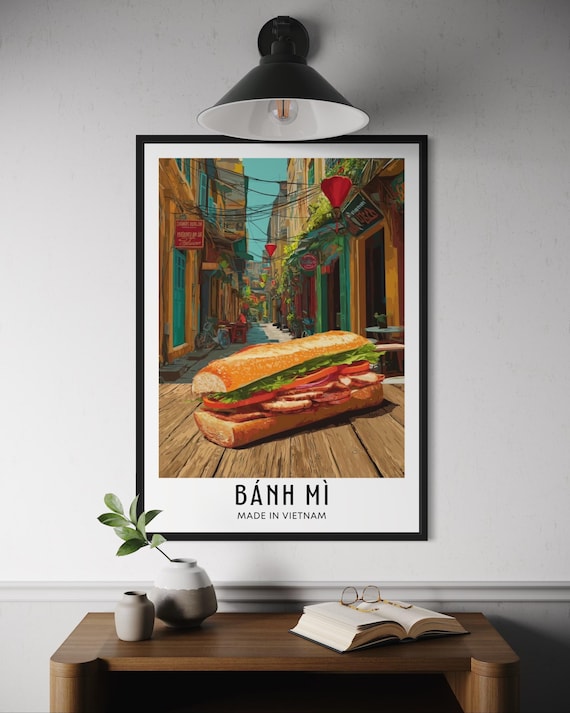 Banh Mi Vietnamese Street Sandwich Hanoi Food Illustration Poster
