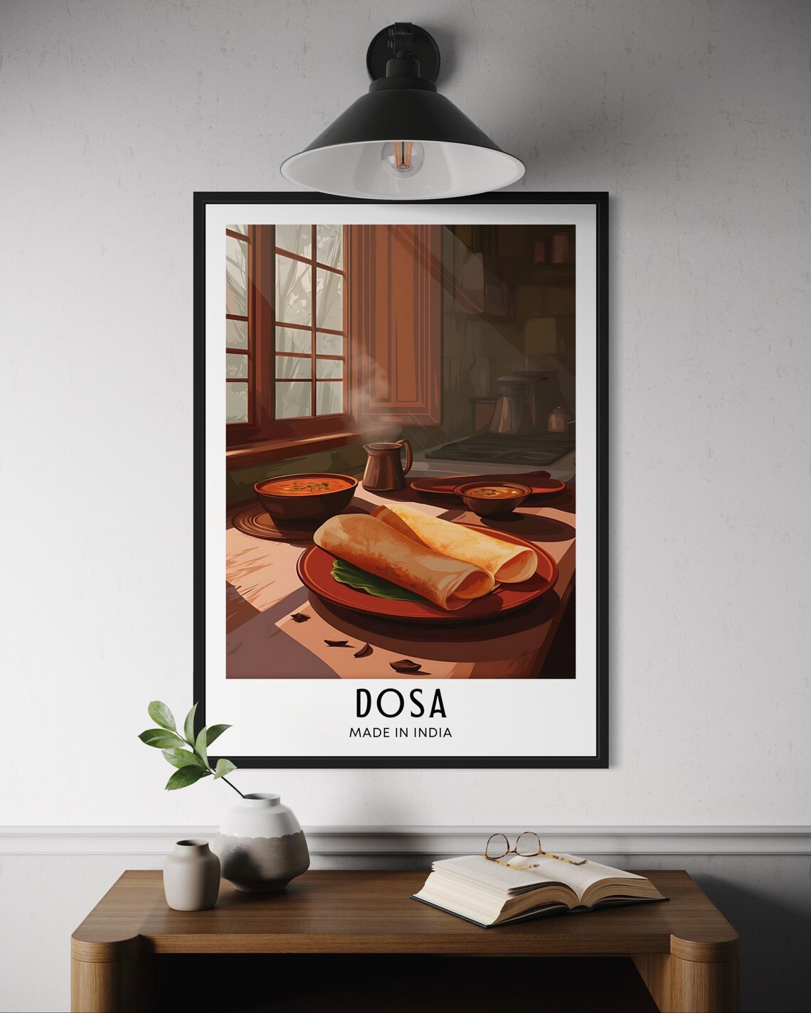 Dosa Street Food Poster, India Kitchen Decor