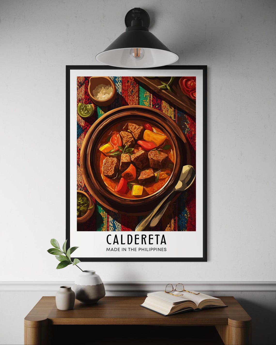 Caldereta Filipino Beef Stew Colorful Food Illustration Kitchen Poster