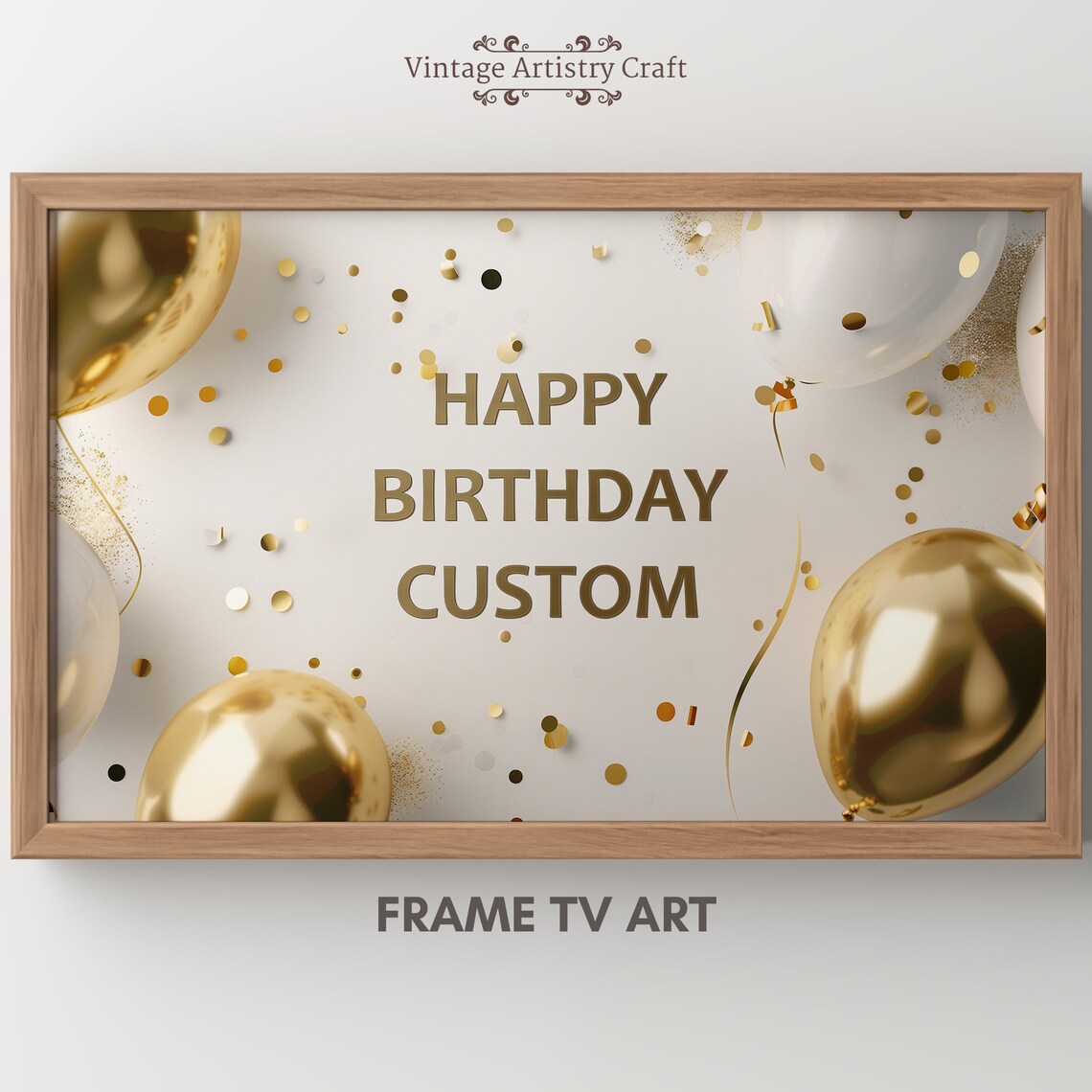 Happy Birthday Maya Gold Balloons Personalized Name TV Art Poster - Image 6