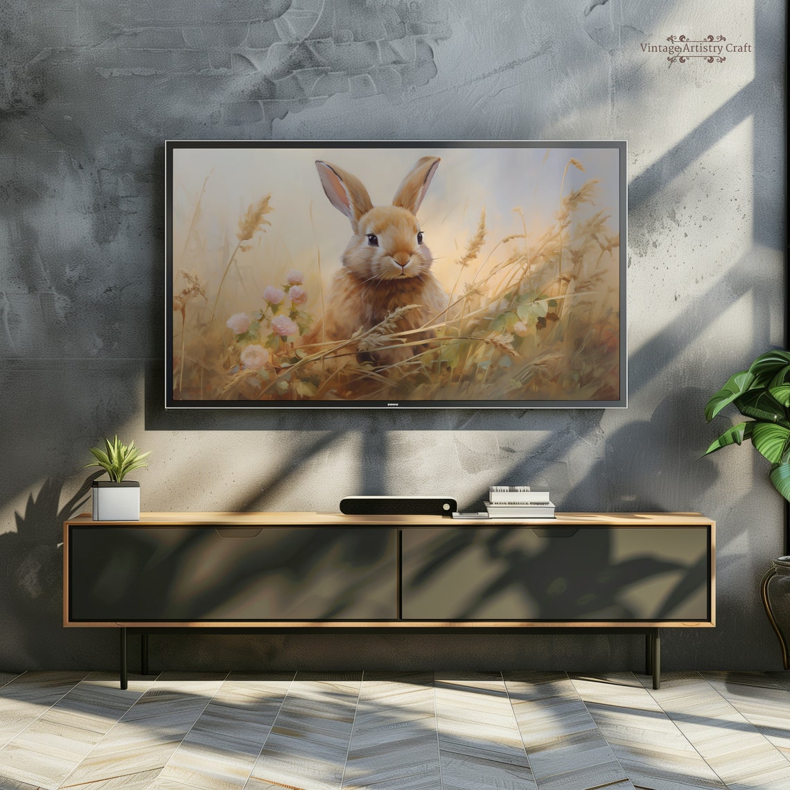 Brown Bunny Rabbit In Golden Wheat Field Spring Meadow Poster - Image 8