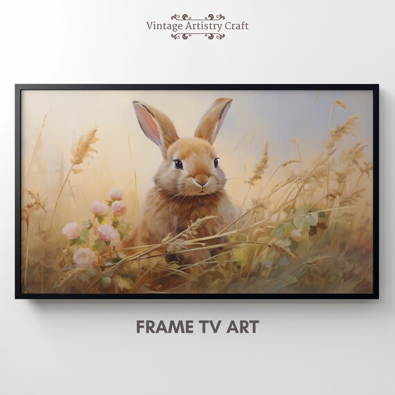 Brown Bunny Rabbit In Golden Wheat Field Spring Meadow Poster