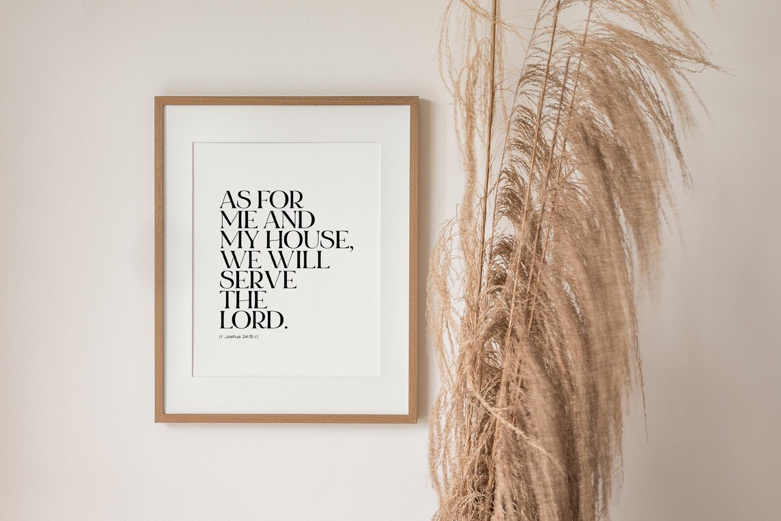 Joshua 24:15 Bible Verse, Modern Retro Christian Art Print - Image 3