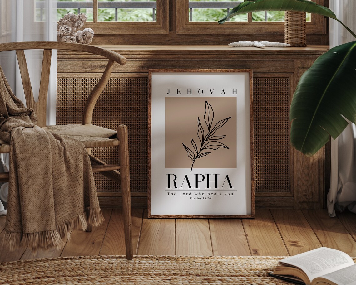 Jehovah Rapha Minimalist Bible Verse Art Print - Image 7