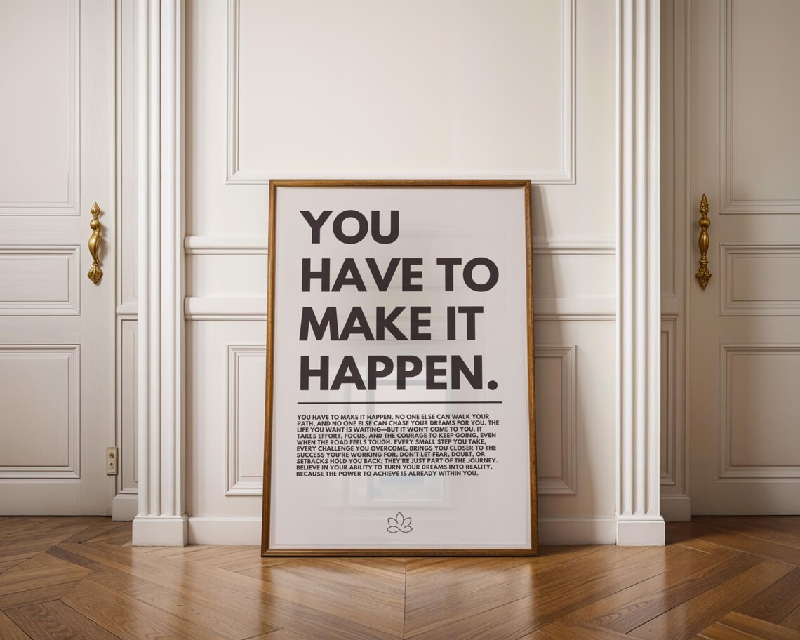 Motivational Make It Happen Minimalist Poster - Image 2