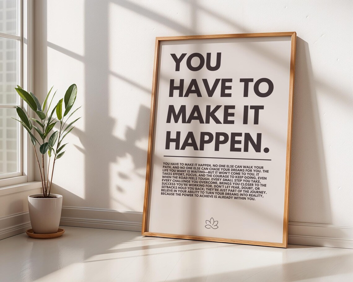 Motivational Make It Happen Minimalist Poster
