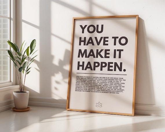 Motivational Make It Happen Minimalist Poster
