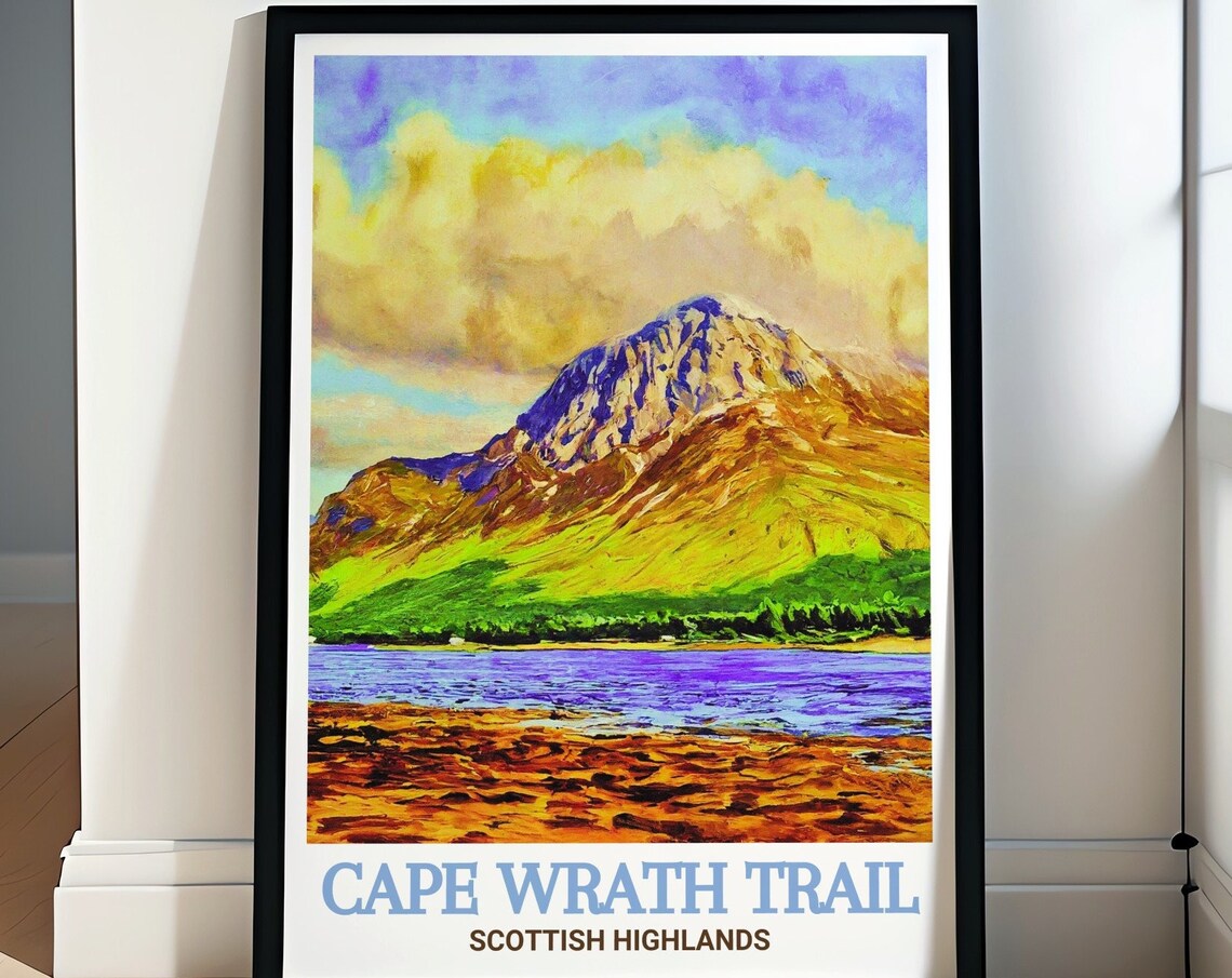 Cape Wrath Trail Highland Mountain and Loch Painting Art Poster